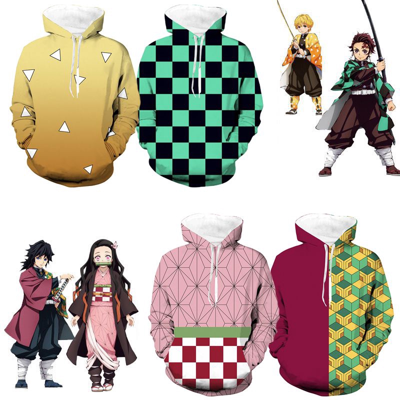 Demon Slayer:Kimetsu No Yaiba 3D Printe Hood Coat Sweatshirt Hooded Pullover