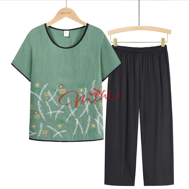 Đồ bộ trung niên nữ đẹp B55 - Bộ ngủ cho mẹ Quần áo kiểu thời trang cho người lớn tuổi trung tuổi mặc nhà Bigsize giá rẻ