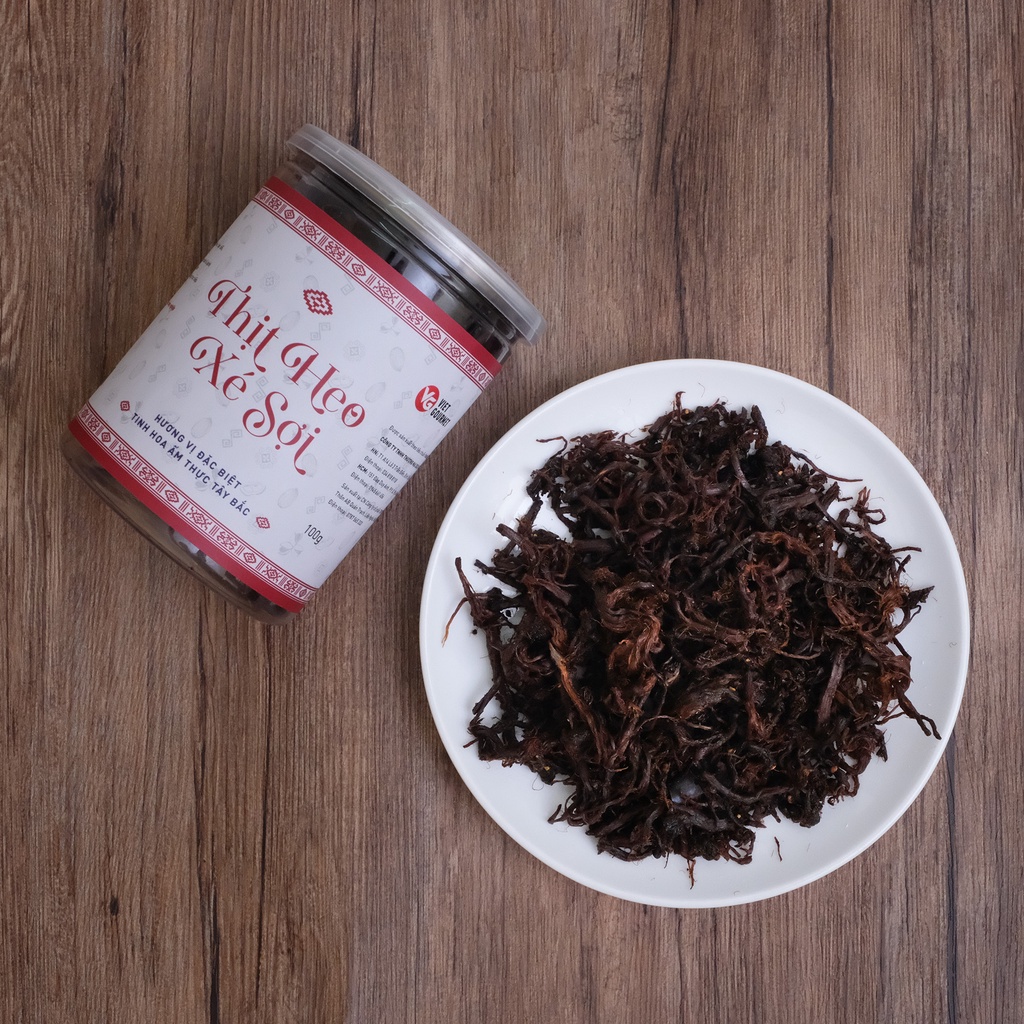 Thịt heo khô xé sợi VIETGOURMET, khô heo không chất bảo quản, hương vị tây bắc 100g