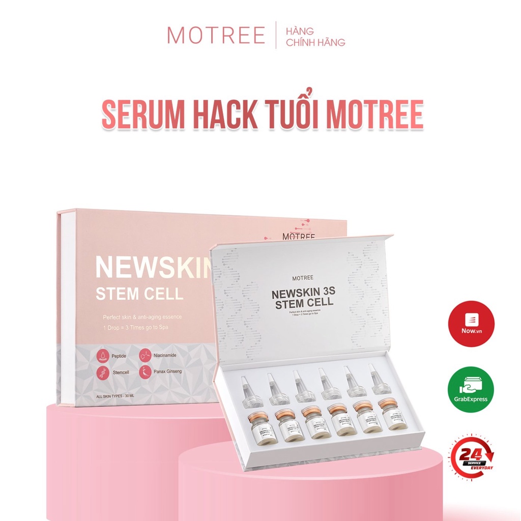 Serum Dưỡng Trắng Căng Bóng Ngăn Ngừa Lão Hóa Da Mặt Motree 30ml loại 3 chai
