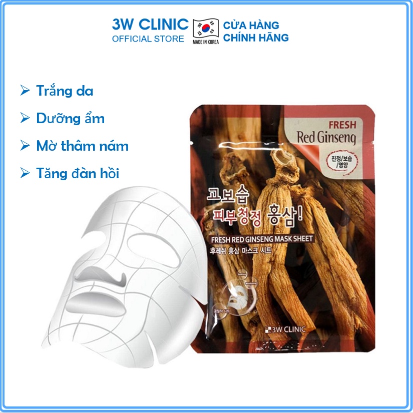 Mặt nạ dưỡng da - mặt nạ ngủ dưỡng trắng chiết xuất nhân sâm 3W Clinic Hàn Quốc 23ml