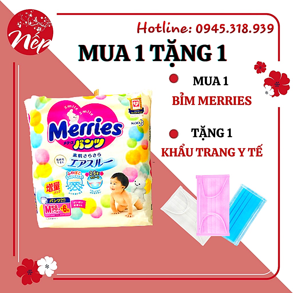 [TPHCM] [CỘNG MIẾNG+JUMBO] BỈM DÁN/ QUẦN MERRIES NỘI ĐỊA SIZE SS96/S88/L58/L50/M68/M64/XL