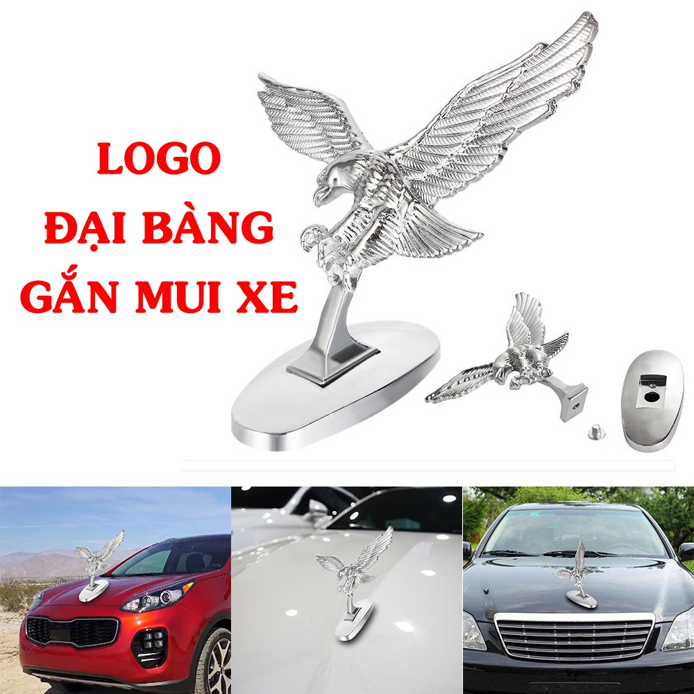 LOGO ĐẠI BÀNG gắn mui xe, nắp capo ca pô xe hơi ô tô hình cánh chim đại bàng mạnh mẽ và sang trọng:   SKU:309