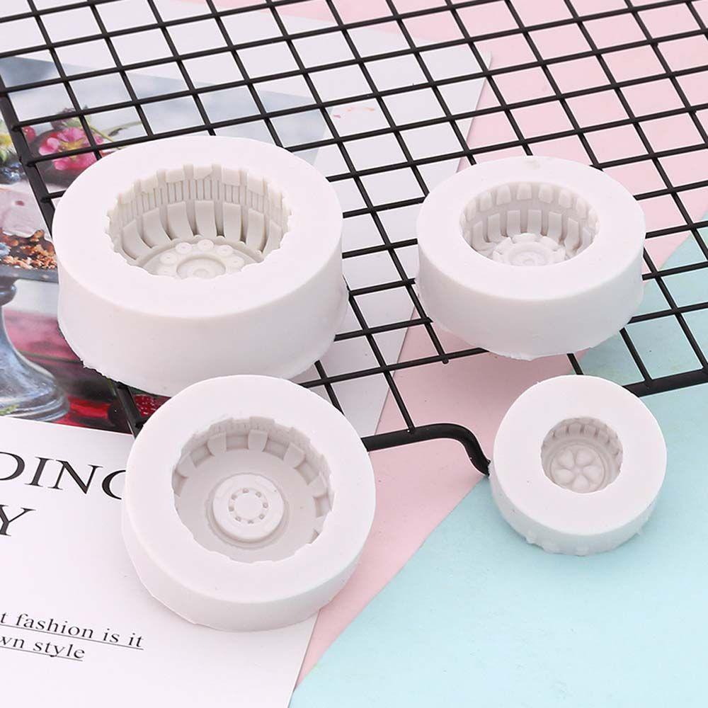 Set 1 / 4 Khuôn Silicone TạO HìNh BáNh Xe Ô Tô Chuyên DụNg LàM BáNh Trang Trí