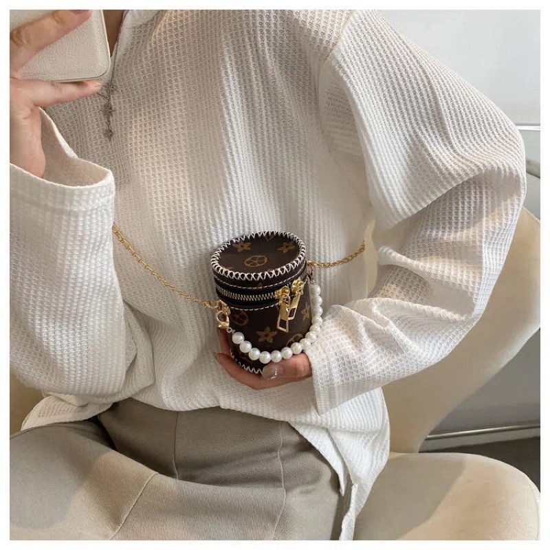 M43_Túi Quai Ngọc Dáng Tròn DIY Handmade