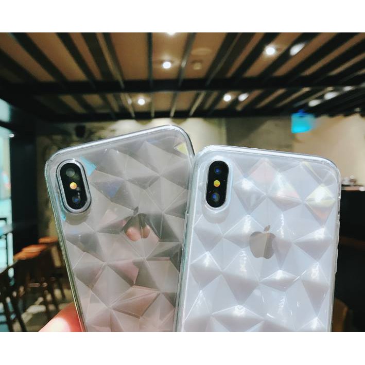 Ốp Vân Kim Cương Silicon 3D Trong Suốt cho Iphone 6/6plus/7/7plus/8/8plus/X