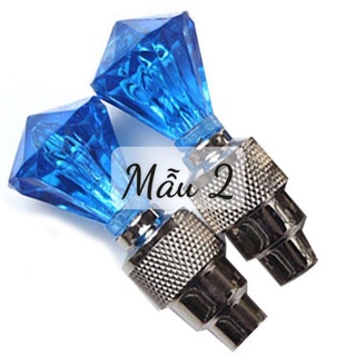 (2 đèn chọn màu) đèn led gắn van xe đạp, xe máy, oto