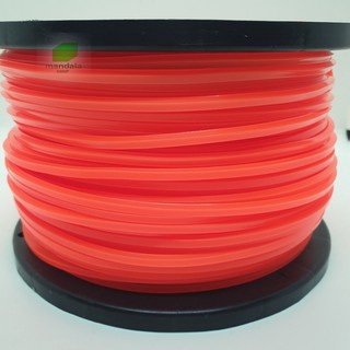 Cuộn Cước cắt cỏ vuông đỏ 3.5mm, trọng lượng 1kg, sắc bén và siêu dẻo dai...