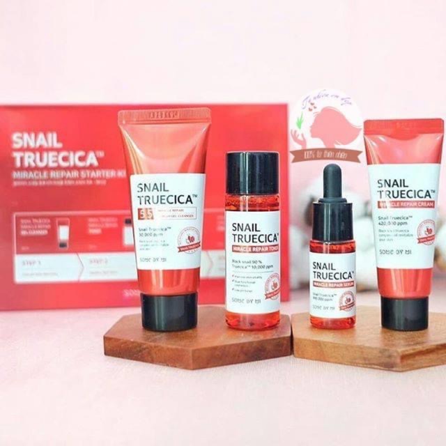 BỘ DƯỠNG DA MINI SOME BY MI SNAIL TRUECICA MIRACLE REPAIR