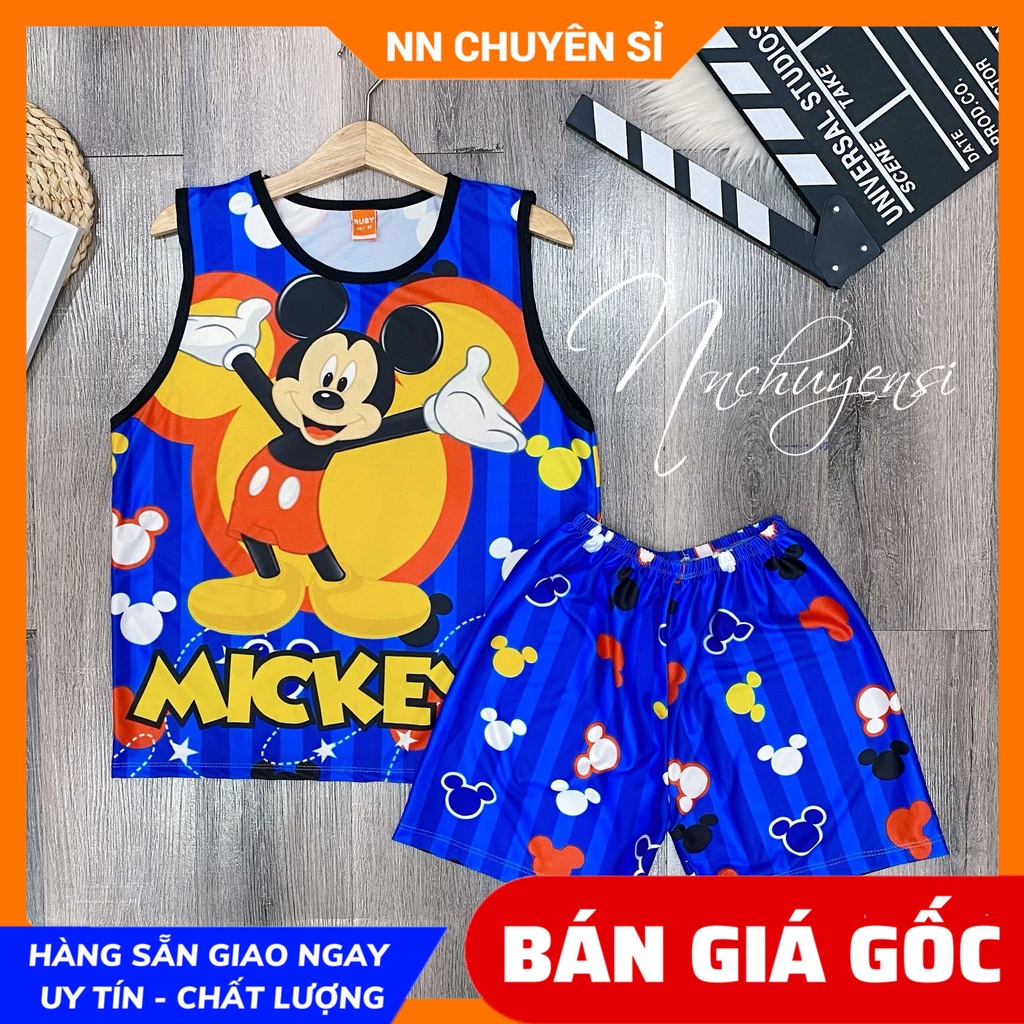 Đồ bộ SÁT NÁCH - 3 LỖ cho bé mặc nhà size 5kg - 47kg chất thun mềm mát in SIÊU NHÂN hoạt hình dễ thương DBRBSN FULL SIZE