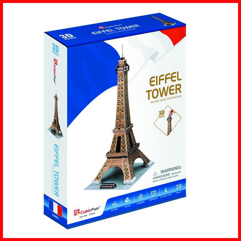 Mô hình lắp ráp 3D tháp Eiffel bằng vật liệu cao cấp - CubicFun - Eiffel Tower - Phát triển kỹ năng cho trẻ