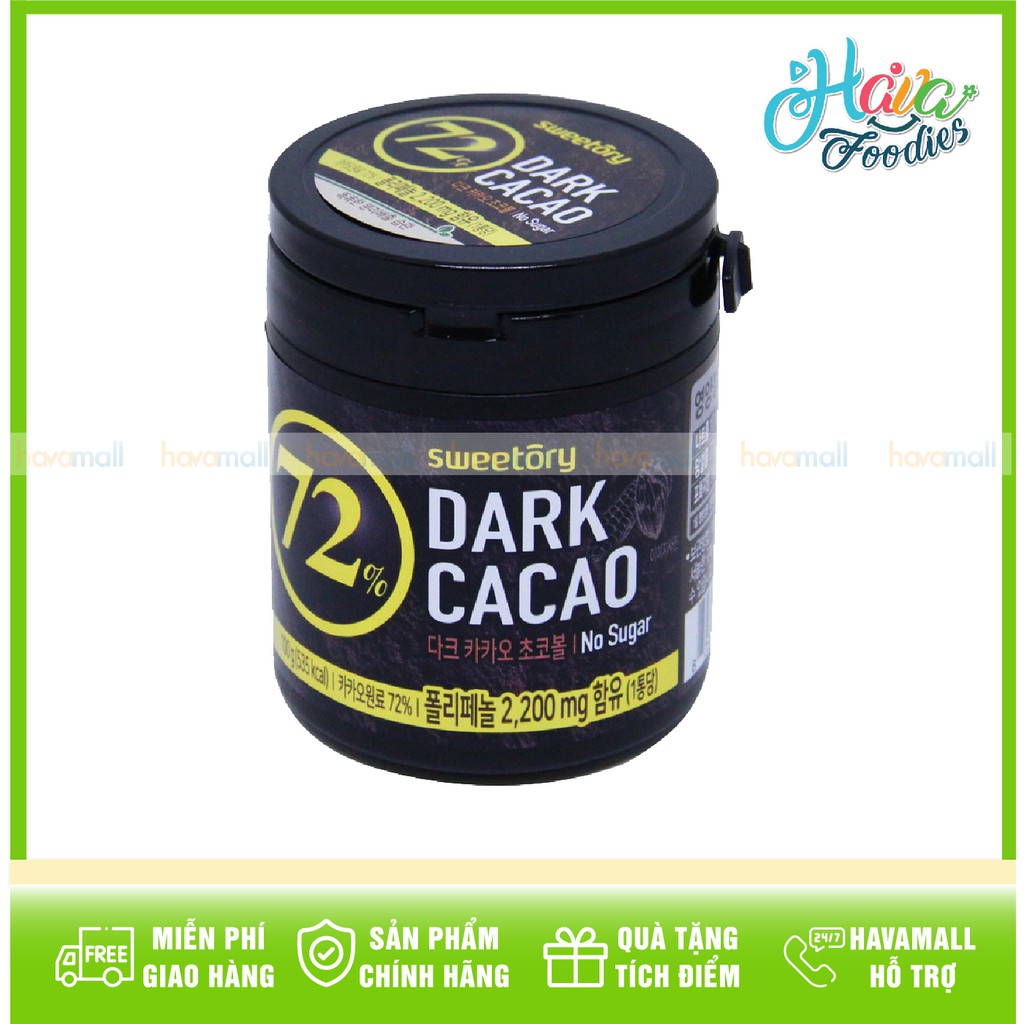 Kẹo Socola Đen Không Đường Hàn Quốc 100gr