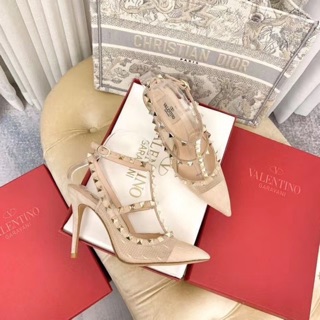 Sandal valentino viền đinh gót nhọn spsl fullbox bill túi giấy
