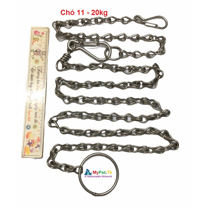 Dây Dắt và Vòng Cổ Inox Cho Chó Mèo