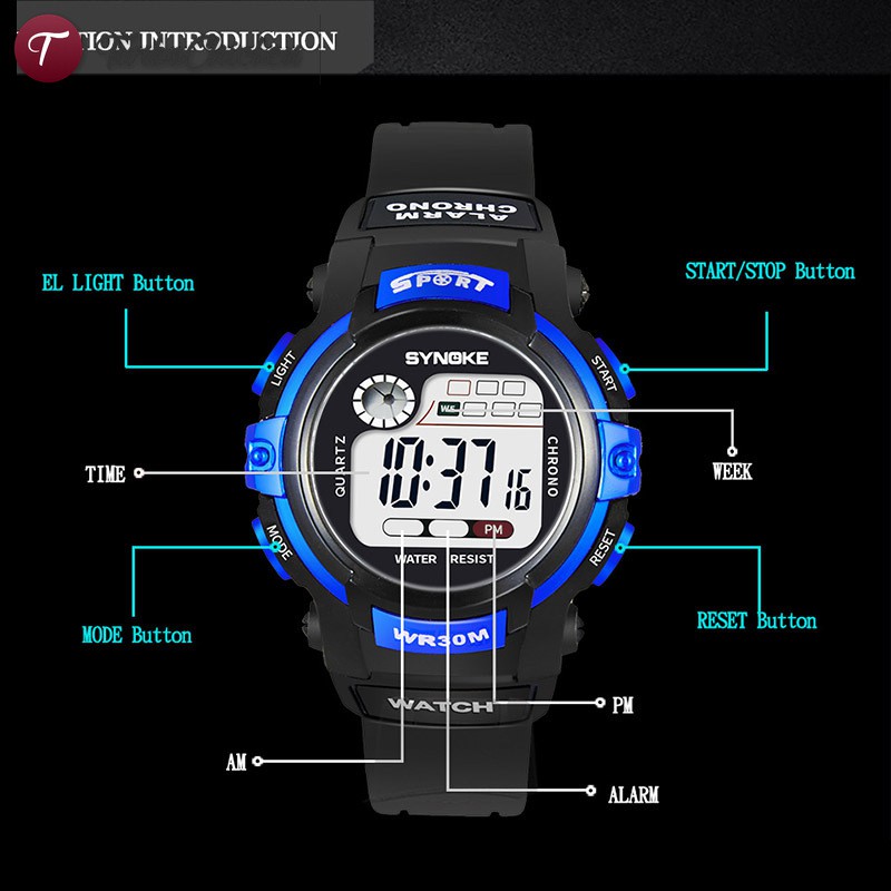 Đồng hồ điện tử chống thấm nước có đèn LED cho bé trai bé gái | BigBuy360 - bigbuy360.vn