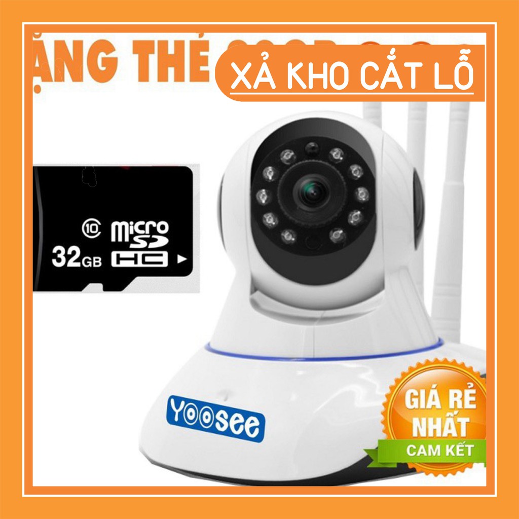 Camera IP YooSee 3 Ăng ten thu sóng WIFI cực khỏe - Kèm Thẻ Nhớ 32G - BẢO HÀNH 12 THÁNG