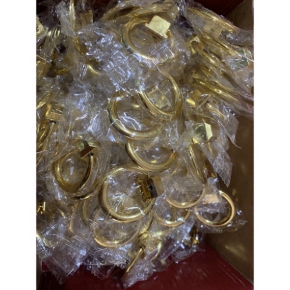 Tay nắm tròn mạ vàng lắp ngăn kéo tủ bếp, tủ áo, móc lào, tay nắm núm móc hình tròn