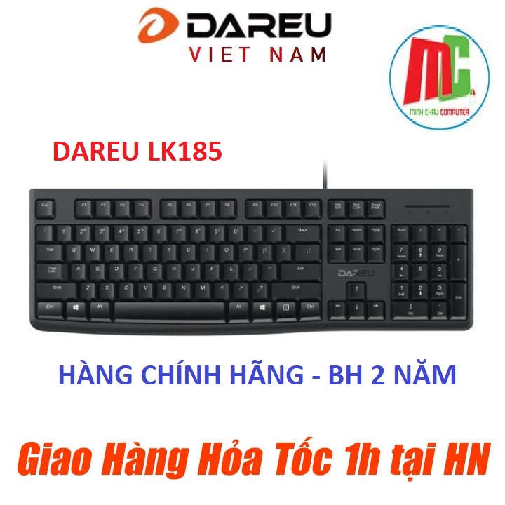 Bàn Phím Có Dây Dareu LK185 - Bàn Phím Văn Phòng - Hàng Chính Hãng