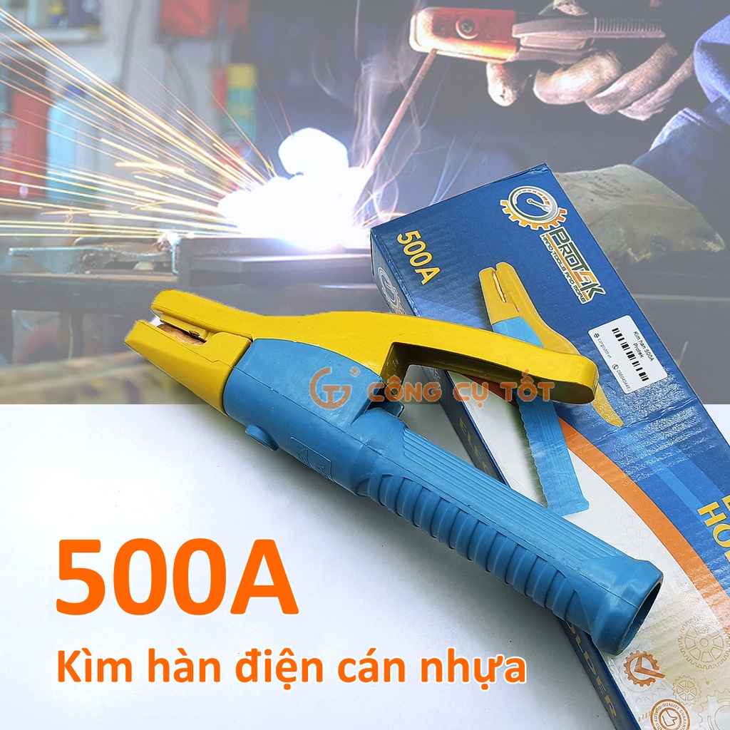 Kìm hàn điện 500Ampe cán nhựa xanh dương