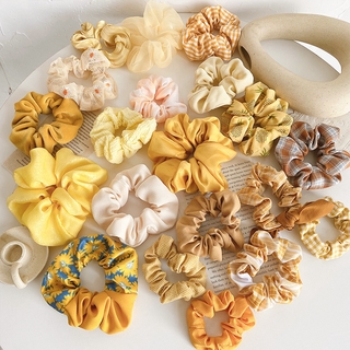 Yellow~Băng đô dây buộc tóc Nơ mềm màu vàng phụ kiện tóc hàn quốc