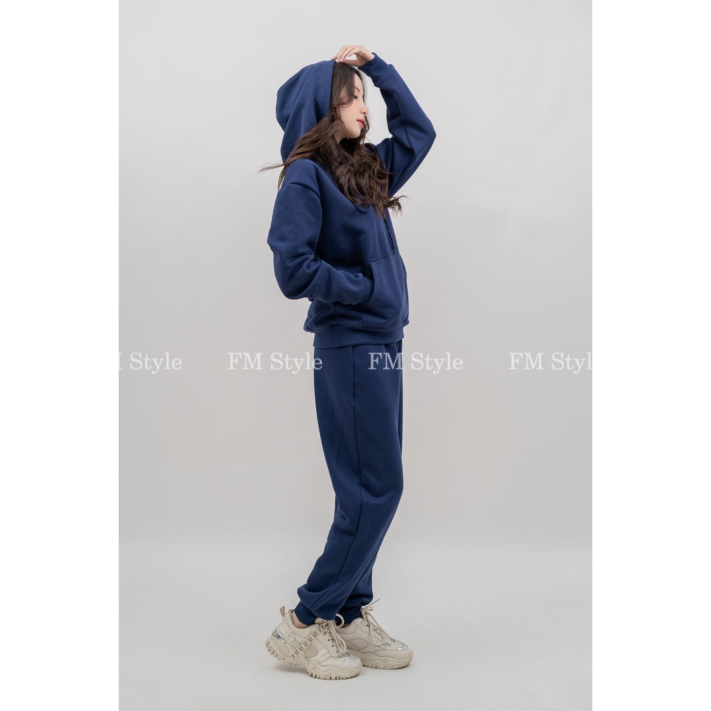 Set đồ bộ nỉ FM Style unisex nam nữ áo hoodie phối quần jocker năng động thời trang thu đông 211111111 | BigBuy360 - bigbuy360.vn