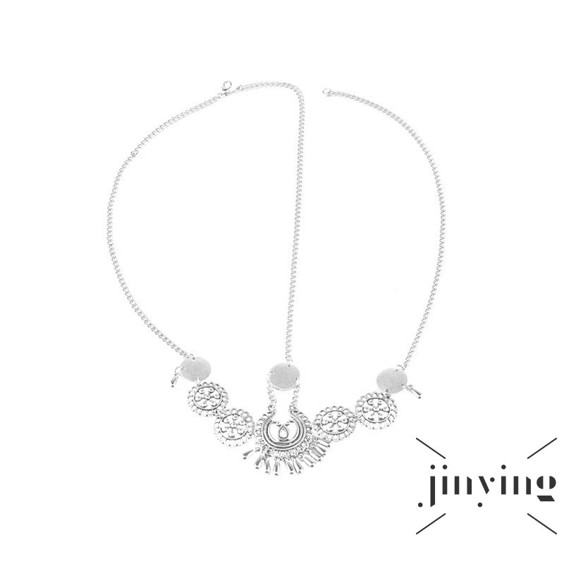 GETNOIVAS Vòng đeo đầu có núm tua kim loại phong cách retro thời trang cho nữ