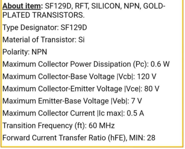 Bóng bán dẫn Transistor SF129D