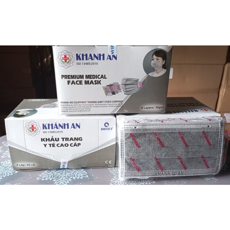 Khẩu trang Xám Khánh An (Hộp 50cái)