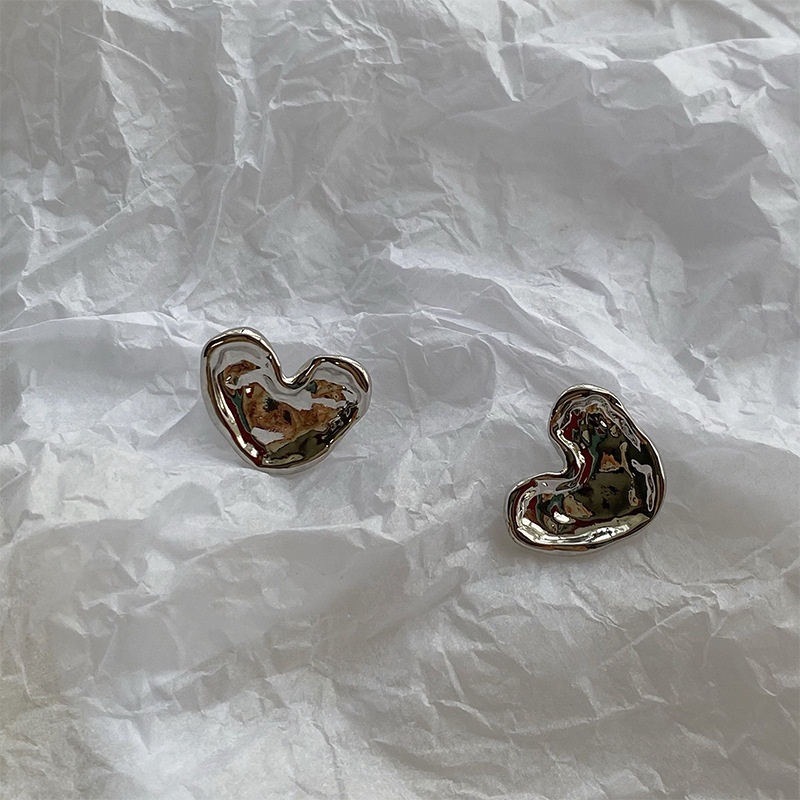 Khuyên Tai Hình Trái Tim Đơn Giản Phong Cách Punk Hip Hop Hàn Quốc 19A1232