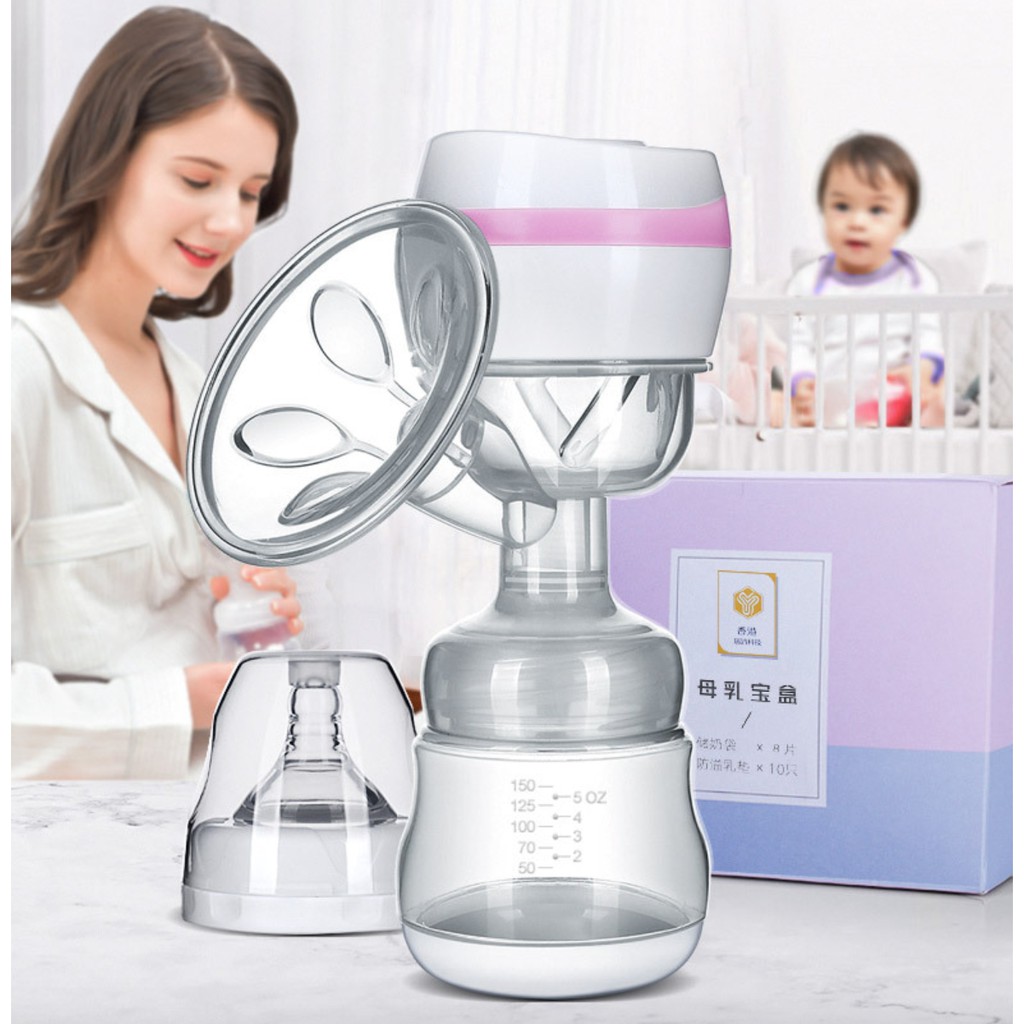 Máy hút sữa điện cao cấp điều chỉnh lực hút Breast Pump tặng địu bé 4 tư thế - HanruiOffical