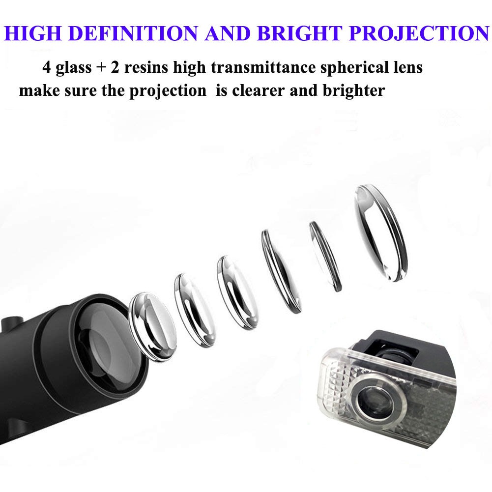 Set 2 Đèn Chiếu Logo Gắn Cửa Xe Hơi Audi A1 A3 A4 A5 A6 A7 A8 Q3 Q5