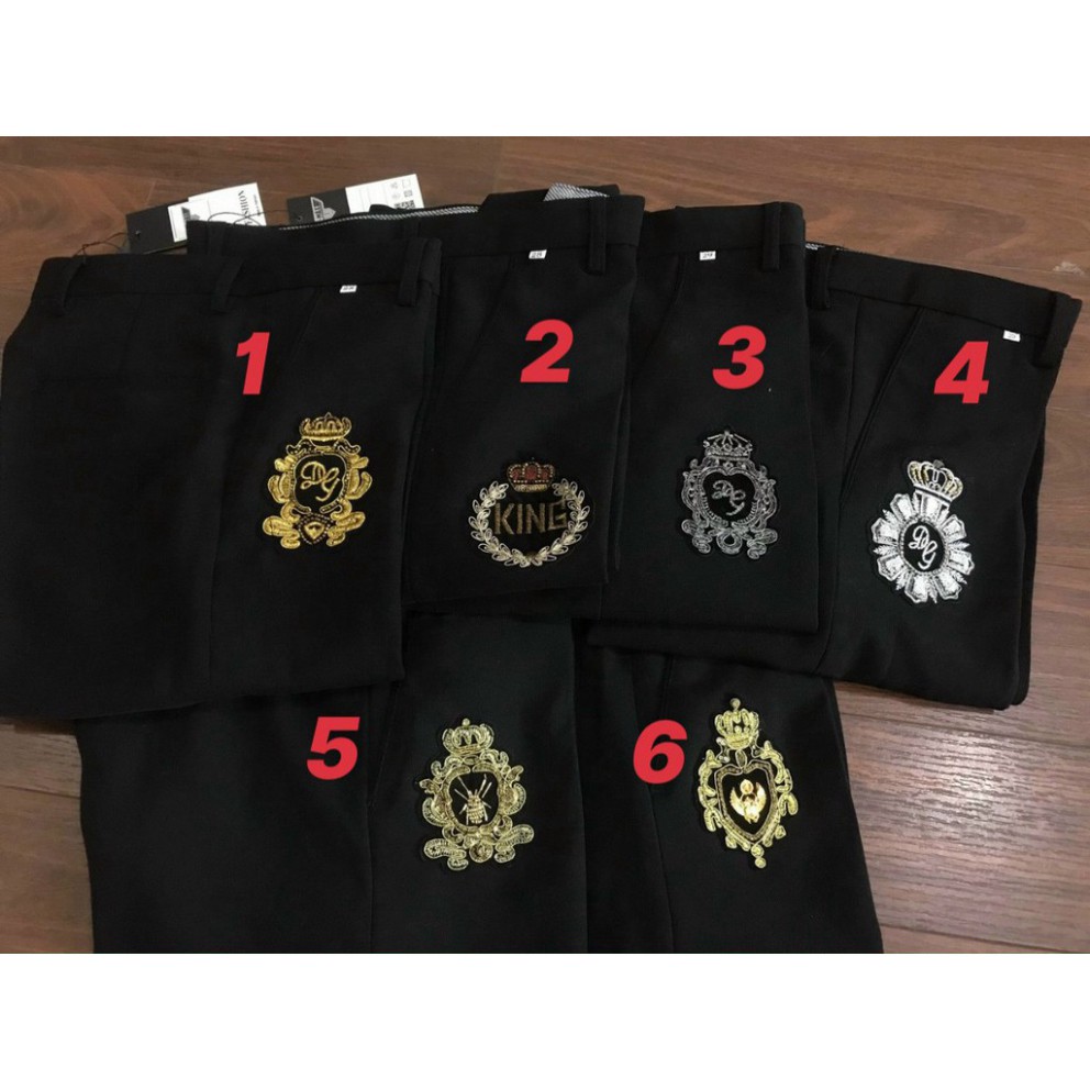 Quần tây nam phối logo Đá chất vải tuyết Hàn co giãn 4 chiều : Không nhăn - Không xù - Không bay màu