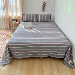 Bộ ga gối Cotton Nhật kẻ basic nhiều mầu 100% cotton