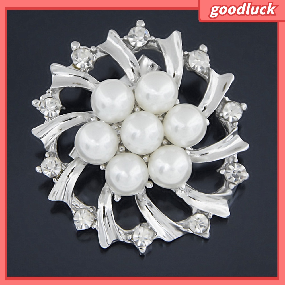 Ghim Cài Áo Hình Hoa Đính Đá Và Ngọc Trai Giả Thời Trang Cho Nữ