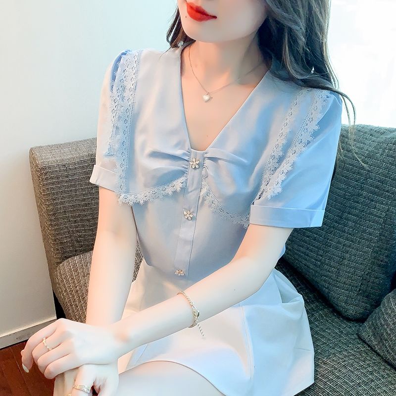 Áo Sơ Mi Chiffon Dáng Rộng Thiết Kế Tinh Tế Thời Trang Mùa Hè Cho Nữ