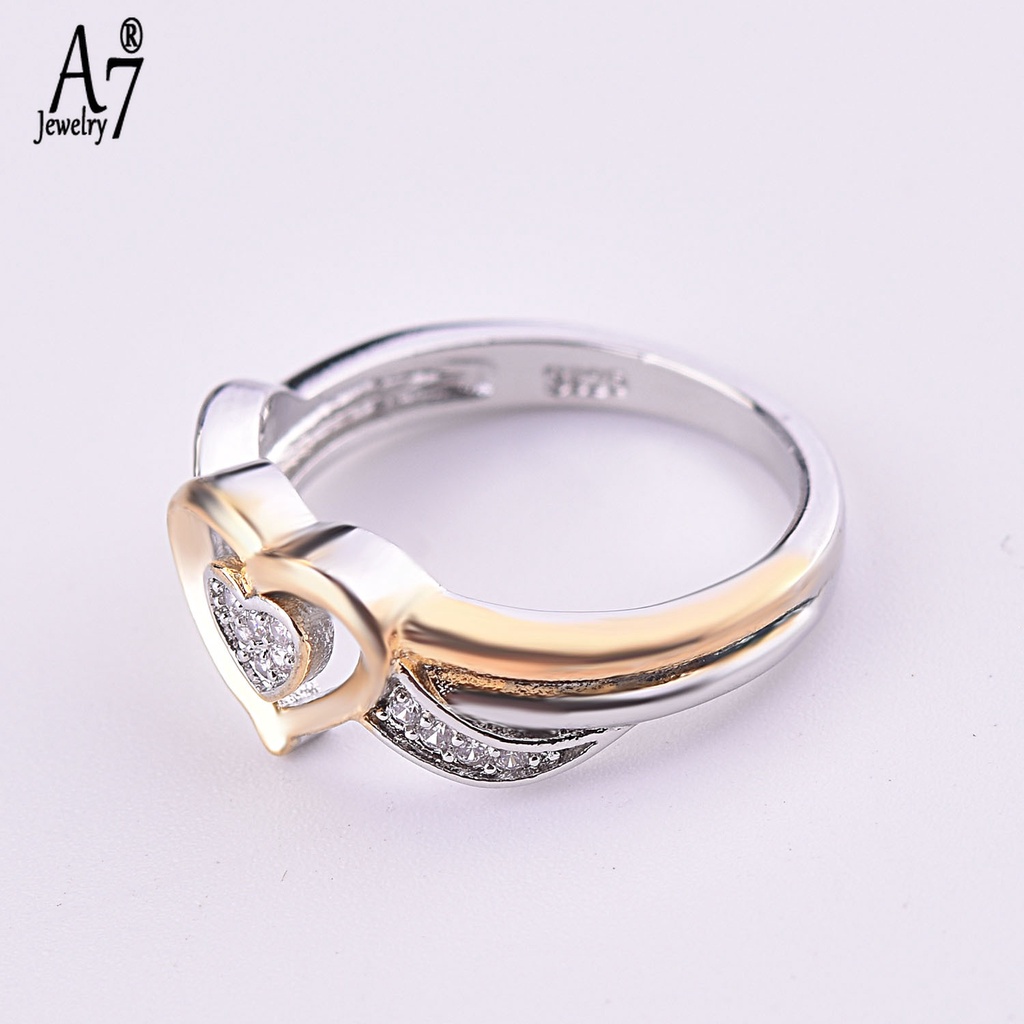 Nhẫn Hai Đầu Hình Trái Tim Khảm Đá 18K X5Y22