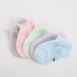 SÉT 5 ĐÔI Tất lưới cổ ngắn cho bé