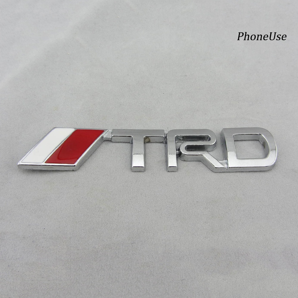 Pu Logo Kim Loại Chữ TRD 3D Dán Trang Trí Xe Hơi Toyota