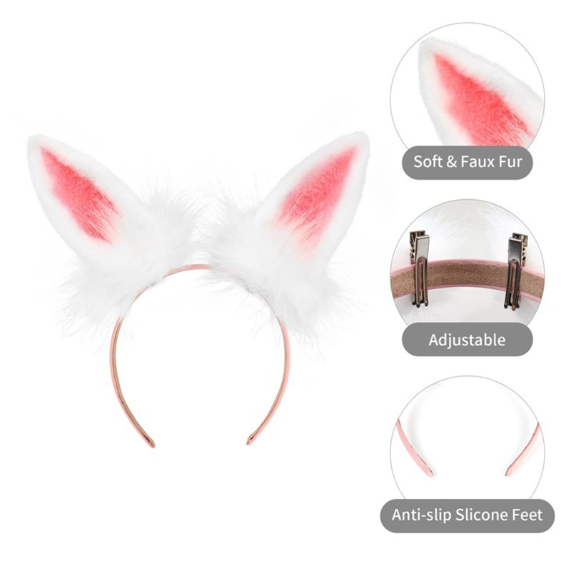 Băng Đô Cài Tóc Hình Tai Thỏ Bằng Lông Nhung Dễ Thương Xinh Xắn