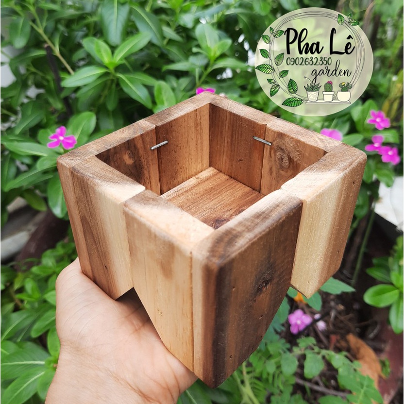 chậu gỗ trồng sen mông, sen đá, xương rồng,..