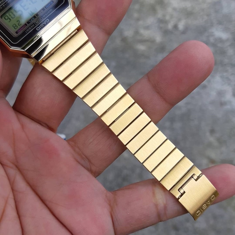 Đồng hồ chính hãng CASIO unisex A700 mạ vàng/ bạc siêu mỏng