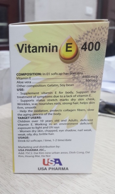 Vitamin E400 Kèm Tinh Chất Nha Đam - Viên kim cương sáng giá nhất cho sắc đẹp | BigBuy360 - bigbuy360.vn