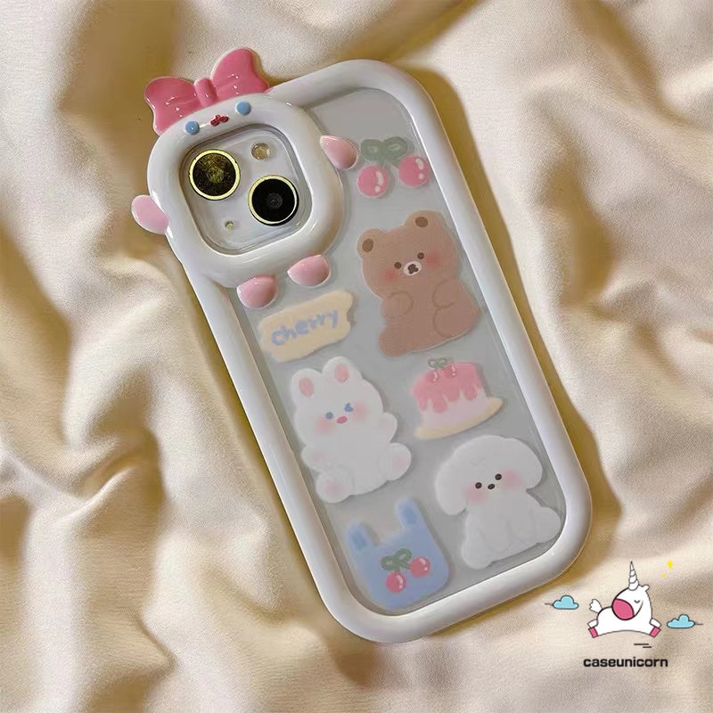 Ốp Điện Thoại Mềm Hình Gấu / Thỏ / Quái Vật 3D Dễ Thương Cho IPhone 11 14 12 13 Pro MAX 7 8 6 6S + 14 + XR X XS MAX SE 14Pro