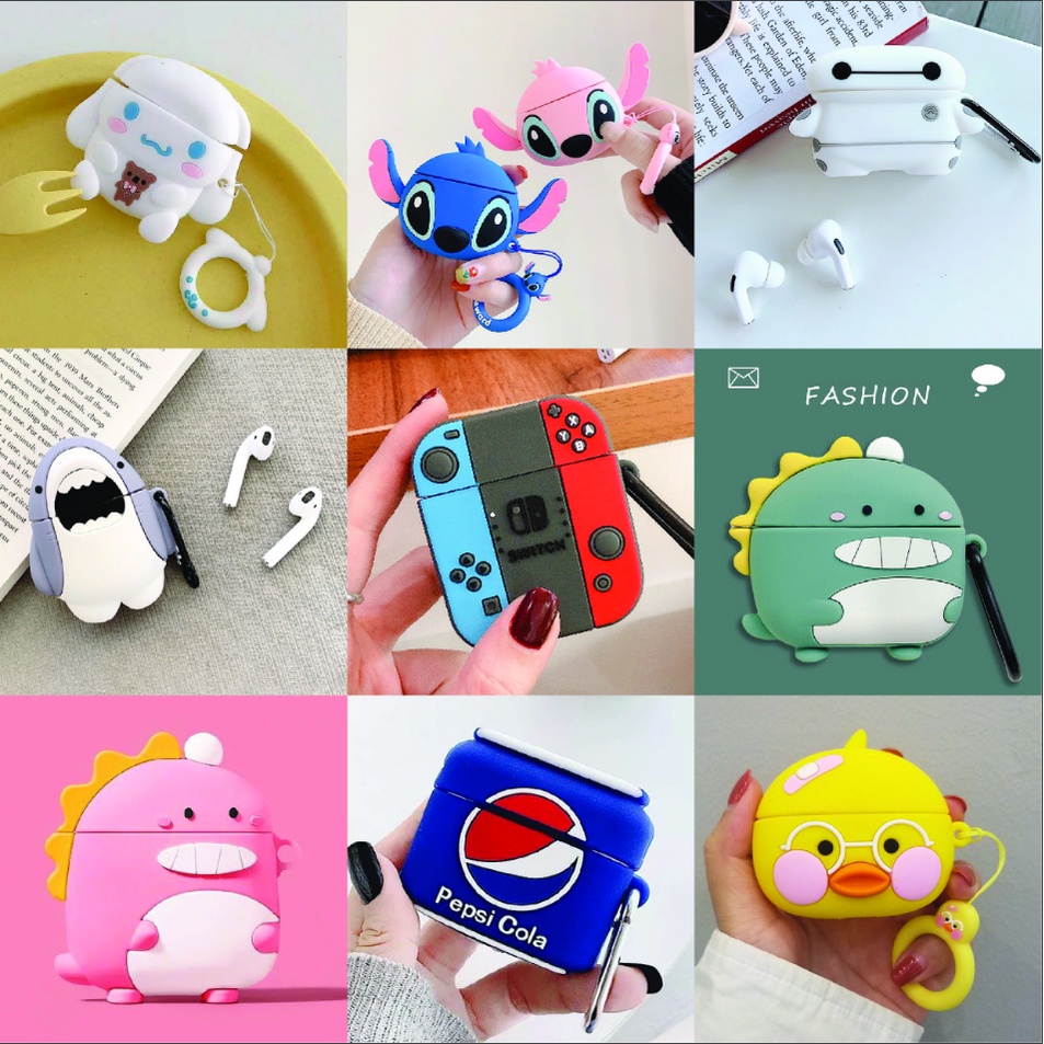 Case Airpod 1/2/3/Inpos i12/Pro/ Vỏ Ốp Bọc Tai Nghe Airpod Hoạt Hình 3D Mẫu Hình Thú Đáng Yêu
