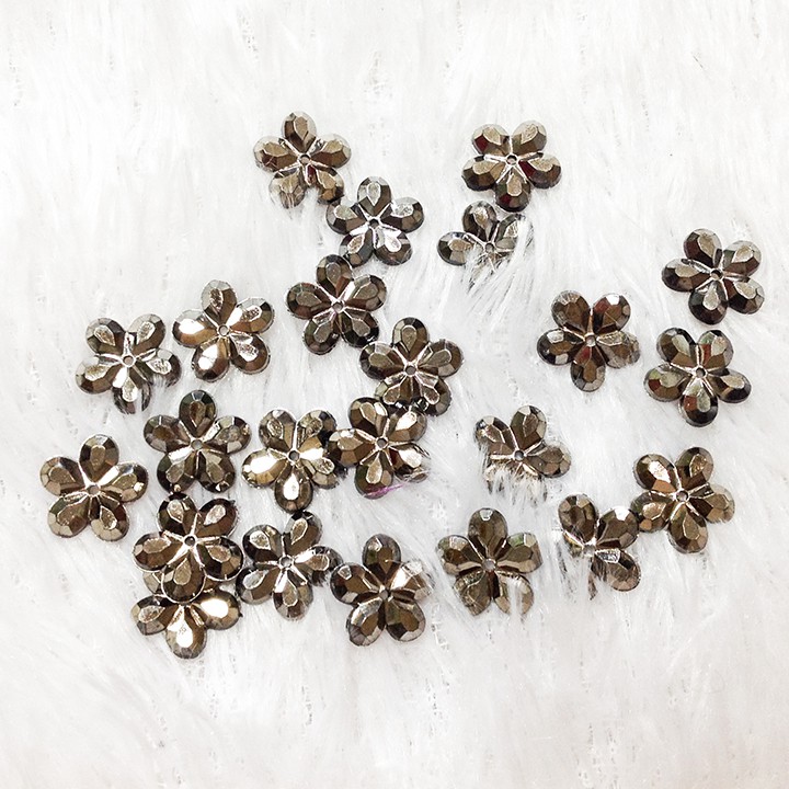 Gói 5 Hạt đá acrylic hoa mai nhựa kết áo lấp lánh đính trang phục thời trang