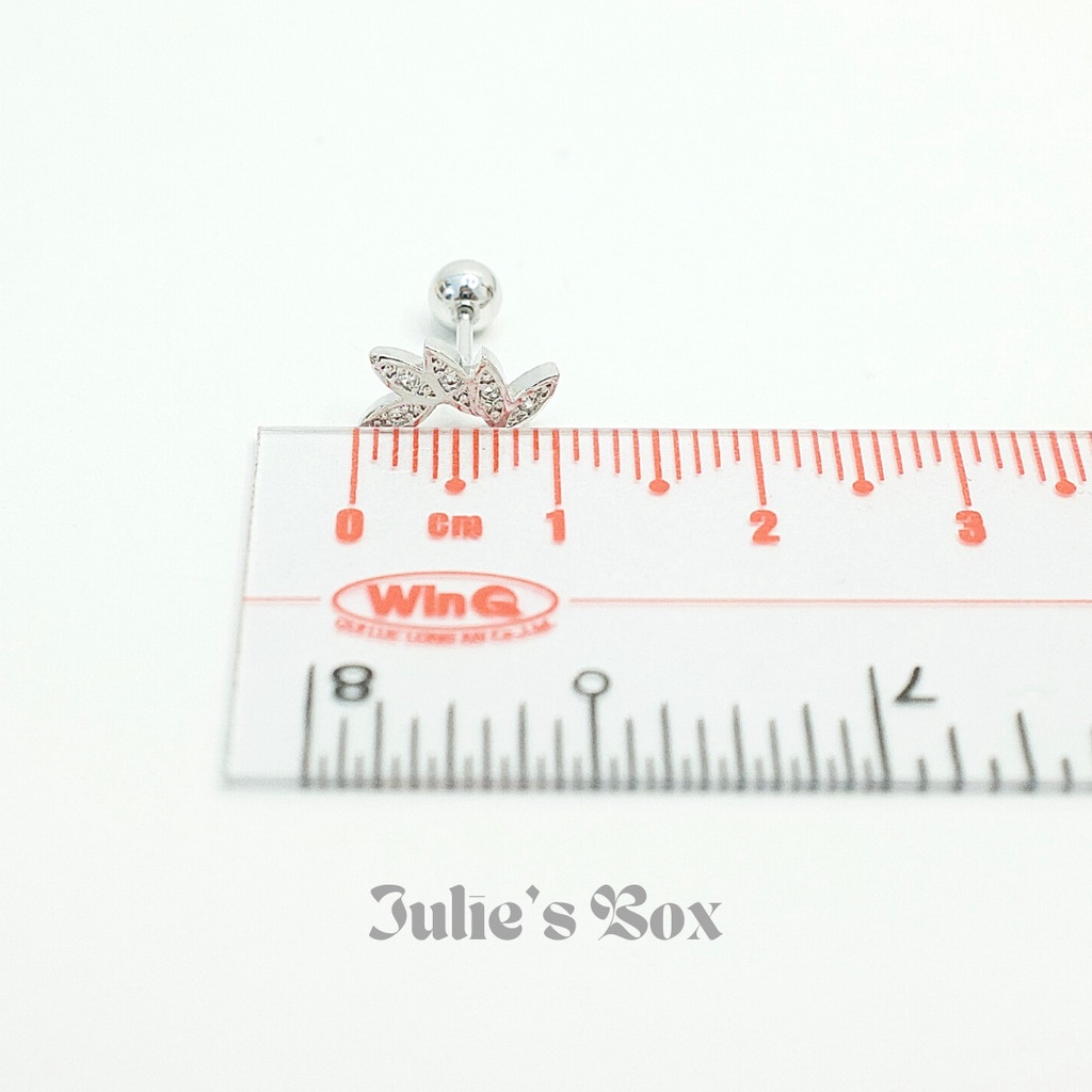 [1 Chiếc] Khuyên Tai Vành Tai Hình Lá Cây Xỏ Unisex Titanium Không Đen Không Ngứa Không Dị Ứng julies box