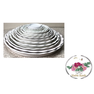 Đĩa lót chậu tròn khía Phi 13cm - #048D#
