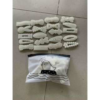 set 20 kẹp tóc ngọc trai túi zip