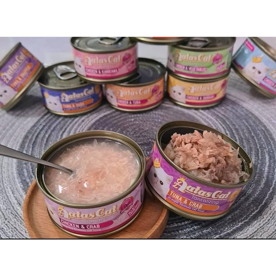 Pate cho mèo Aatas lon 80g - Thùng 24 lon mix vị