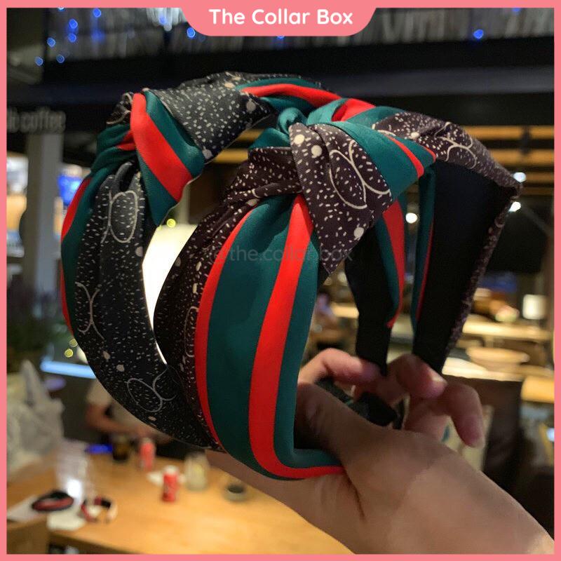 Cài tóc phối màu xanh đỏ băng đô vải thời trang - Mã CA027